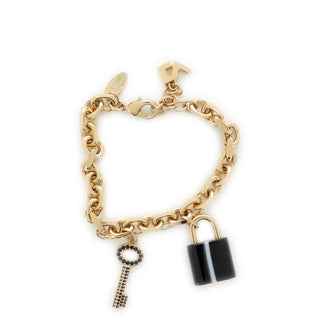 Onyx Padlock Bracelet Metal