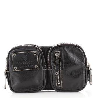 Gucci Double Zip Pocket Waist Bag Guccissima Leather