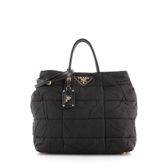 Prada Convertible Tote Quilted Tessuto Medium