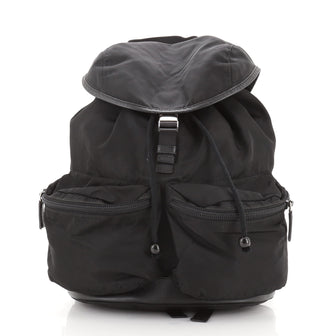Prada Double Front Pocket Backpack Tessuto Medium
