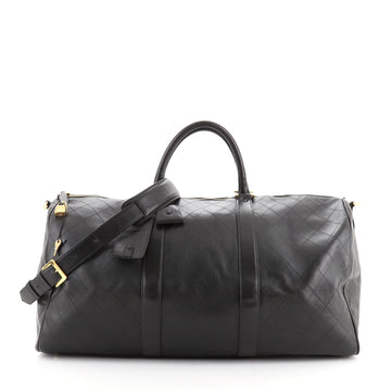 Chanel Vintage Diamond Stitch Boston Bag Quilted Lambskin XL