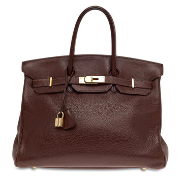 Hermes Birkin Chocolate Clemence with Gold Hardware 35 