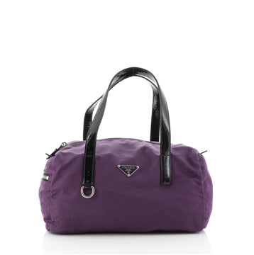 Prada Side Pocket Bauletto Bag Nylon with Leather Small