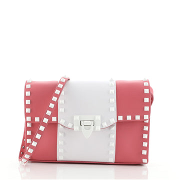 Valentino Free Rockstud Flip Lock Flap Bag Leather Medium