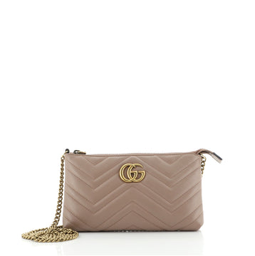 Gucci GG Marmont Chain Wallet Matelasse Leather Mini