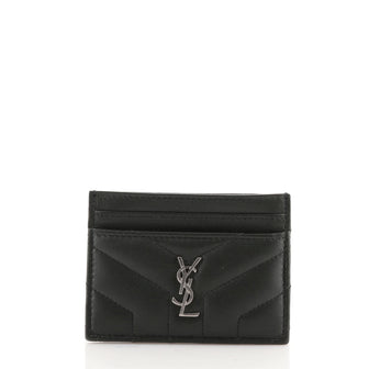Saint Laurent LouLou Card Holder Matelasse Chevron Leather