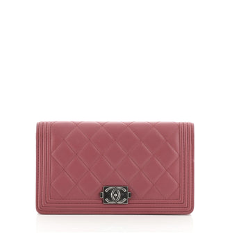 Chanel Boy Yen Wallet Quilted Lambskin