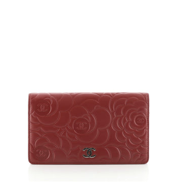 Chanel L-Yen Wallet Camellia Lambskin