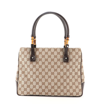 Gucci Bamboo Handle Tote GG Canvas Medium