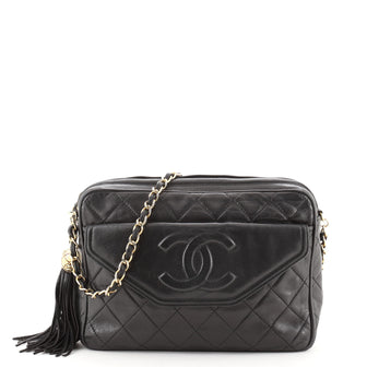Chanel Vintage Front Pocket Camera Bag Quilted Lambskin Medium