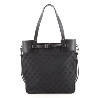 Gucci Belted Bucket Tote GG Canvas with Leather Small