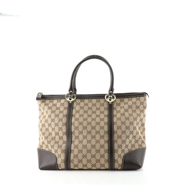 Gucci Lovely Hearts Interlocking G Tote GG Canvas Medium