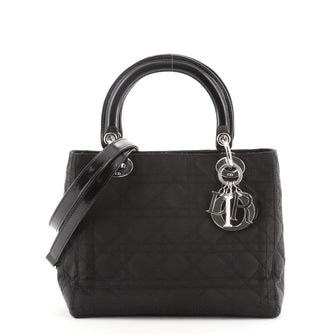 Christian Dior Vintage Lady Dior Bag Cannage Quilt Nylon Medium