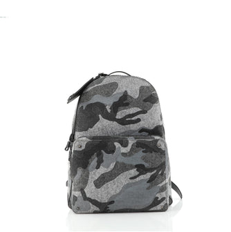 Valentino Rockstud Backpack Printed Felt and Leather Large