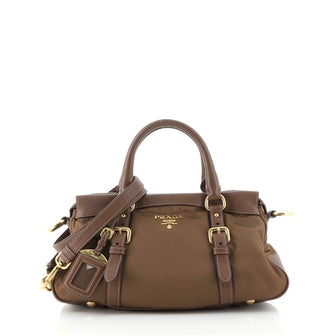 Prada Convertible Belted Satchel Tessuto with Leather Medium