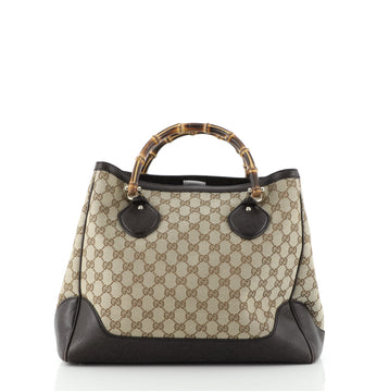 Gucci Diana Bamboo Top Handle Tote GG Canvas Medium