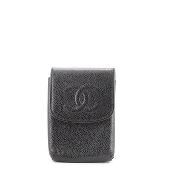 Chanel Vintage Timeless CC Phone Holder Pouch Caviar Mini