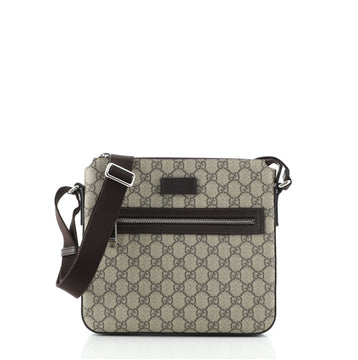 Gucci Front Zip Messenger GG Coated Canvas Medium