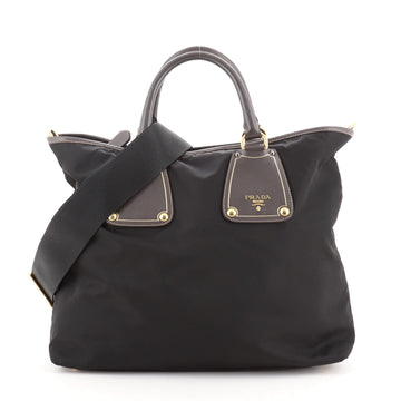Prada Convertible Open Tote Tessuto with Saffiano Leather Medium