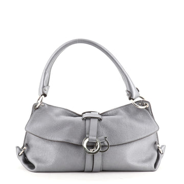 Salvatore Ferragamo Gancini Wrap Ring Shoulder Bag Leather Medium