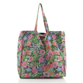 Prada Shopping Tote Printed Tessuto Tall