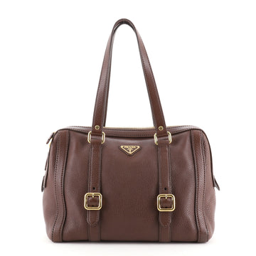 Prada Buckle Zip Around Shoulder Bag Vitello Daino Medium