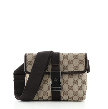 Gucci Buckle Waist Bag GG Canvas Small