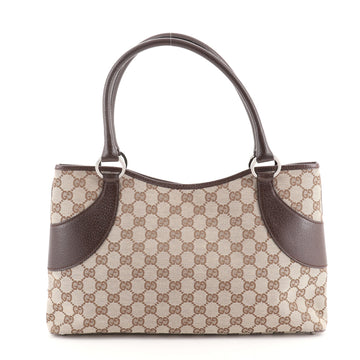 Gucci Vintage Zip Tote GG Canvas with Leather Medium