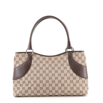 Gucci Vintage Zip Tote GG Canvas with Leather Medium