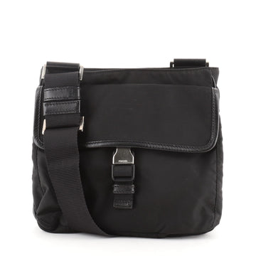 Prada Zip Buckle Messenger Bag Tessuto Small