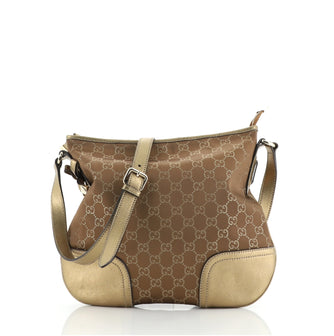 Gucci Princy Crossbody Bag GG Satin with Leather Medium
