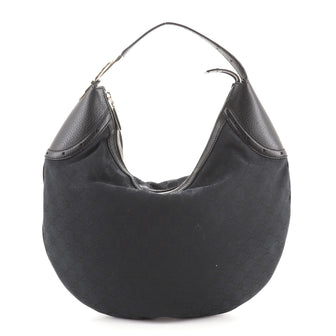 Gucci Glam Hobo Horsebit Embossed Canvas with Leather Medium