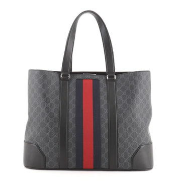 Gucci Web Open Tote GG Coated Canvas Large