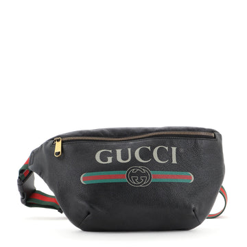 Gucci Logo Belt Bag Printed Leather Medium