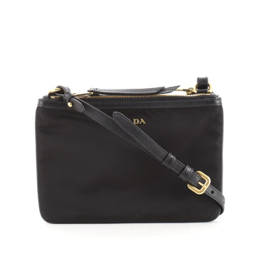 Prada Double Zip Crossbody Bag Tessuto Small