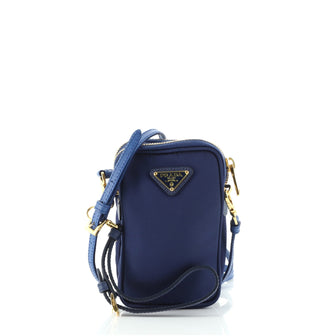 Prada Zip Phone Holder Crossbody Bag Tessuto