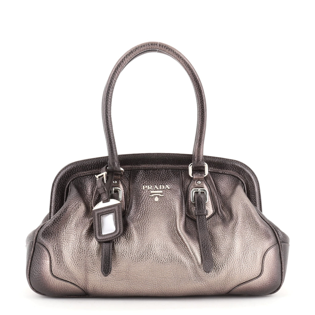 Prada Frame Doctor Bag Ombre Glace Calf Large Black 6431262