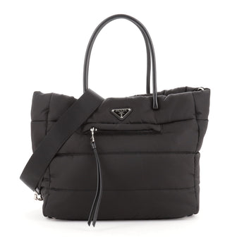 Prada Convertible Bomber Tote Tessuto Medium