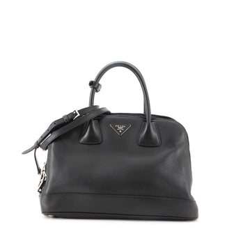 Prada Double Zip Convertible Dome Tote Leather Large