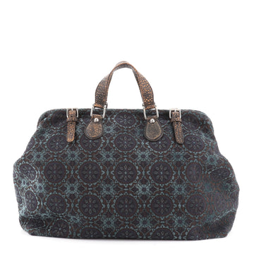 Gucci Helmut Carry On Duffle Bag Velvet Jacquard with Leather Large