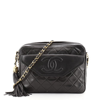 Chanel Vintage Front Pocket Camera Bag Quilted Lambskin Medium