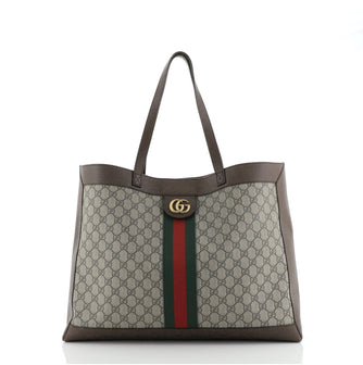 Gucci Ophidia Soft Open Tote GG Coated Canvas East West