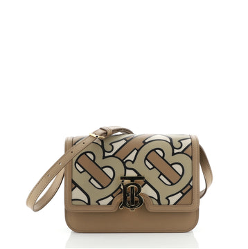 Burberry TB Flap Bag Monogram Intarsia Leather Small