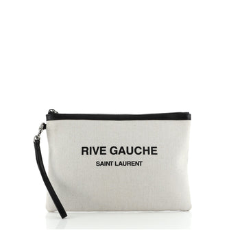 Saint Laurent Rive Gauche Pouch Raffia