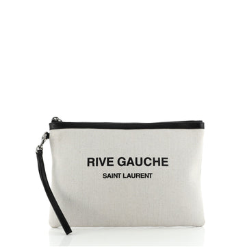 Saint Laurent Rive Gauche Pouch Raffia
