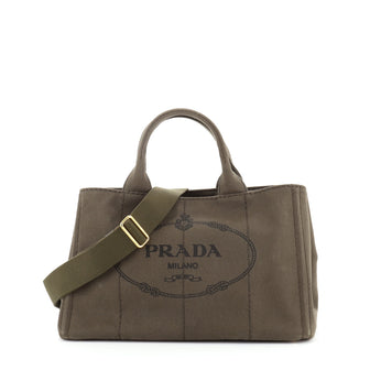 Prada Canapa Convertible Tote Canvas Medium