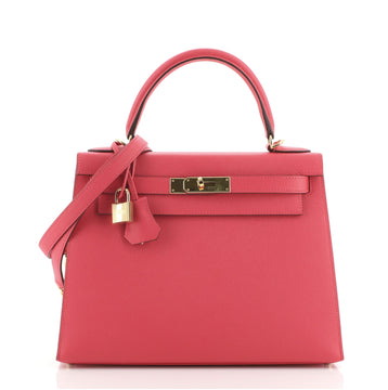 Hermes Kelly Handbag Pink Epsom with Gold Hardware 28