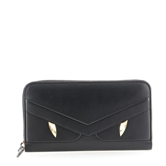 Fendi Monster Zip Around Wallet Studded Leather Long
