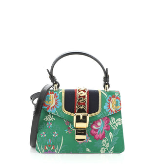 Gucci Sylvie Top Handle Bag Brocade Mini