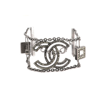 Chanel CC Chain Bracelet Crystal Embellished Metal